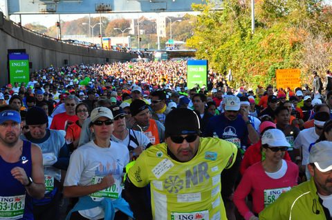 Happy runners ready to enjoy the NYC 2011 Marathon